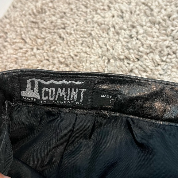 Genuine Vintage Leather Black Mini Skirt by COMINT size 5/6 - Picture 3 of 12